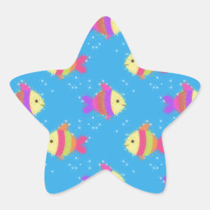 Swimming Fish Pattern Star Sticker