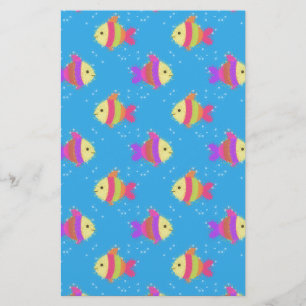 Swimming Fish Pattern Stationery