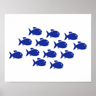 Swimming fish poster