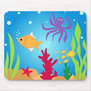 Swimming fishes mouse mat