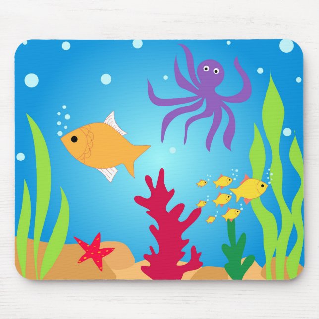 Swimming fishes mouse mat (Front)