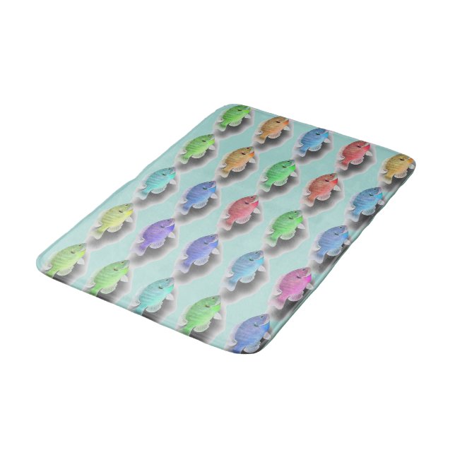 Swimming Fishies Bath Mat (Angled)