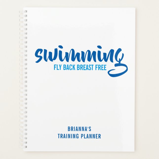 Swimming Fly Back Breast Free SwimTraining Planner (Front)