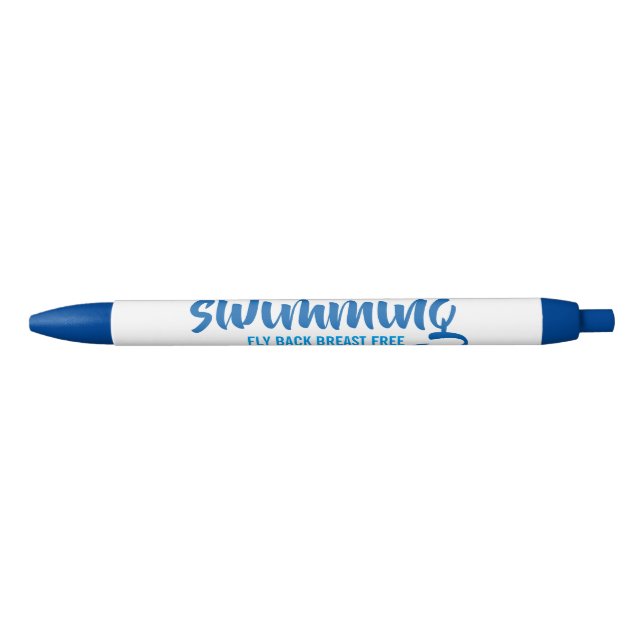 Swimming Fly Back Breast Free Typographic Text Black Ink Pen (Front)