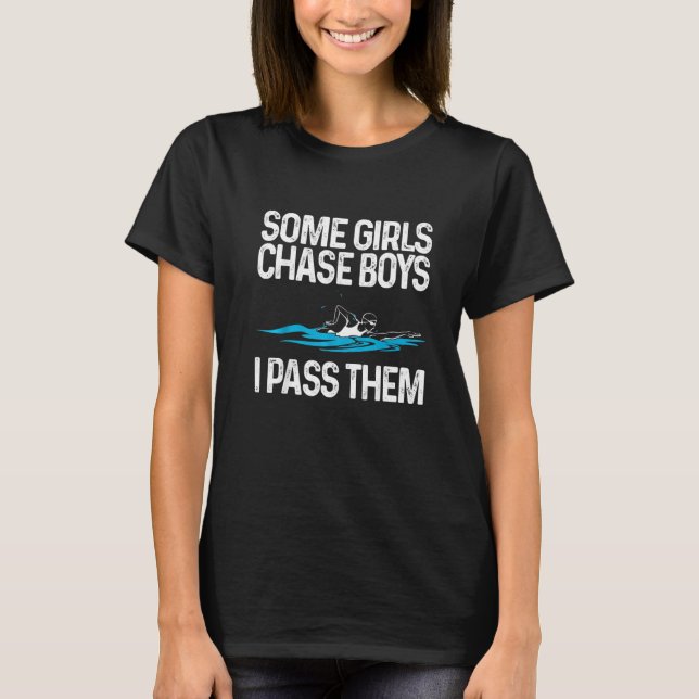 Swimming  For Girls Women  Swim Athletes Swimmer T-Shirt (Front)