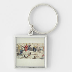 Swimming for Ladies, 1844 (litho) Key Ring