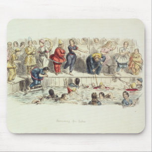 Swimming for Ladies, 1844 (litho) Mouse Mat