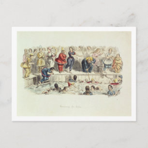 Swimming for Ladies, 1844 (litho) Postcard