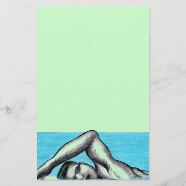 Swimming Freestyle swimmer stroke Stationery (Front)