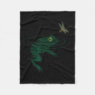 Swimming Frog,dragonfly Frog, Funny Animal Graphic Fleece Blanket