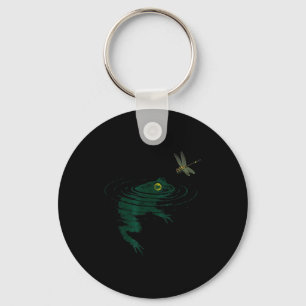 Swimming Frog,dragonfly Frog, Funny Animal Graphic Key Ring