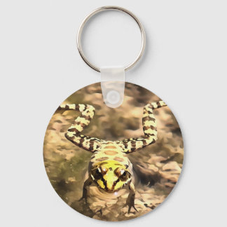 Swimming Frog Immersed In Clear River Water Painti Key Ring