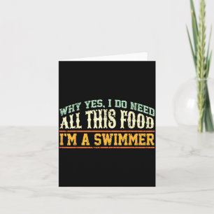 Swimming Funny Swimmer Eating Swim Card