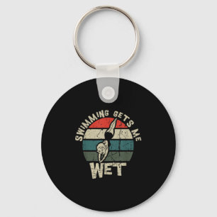 Swimming Gets Me Wet Funny Swim Gag For Swimmers Key Ring