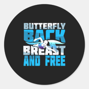 Swimming Gift For Swimmer Classic Round Sticker