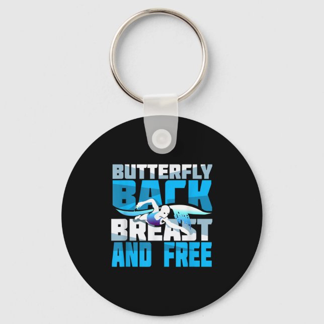 Swimming Gift For Swimmer Key Ring (Front)
