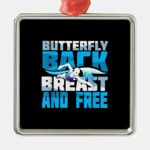 Swimming Gift For Swimmer Metal Tree Decoration