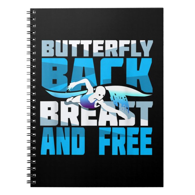 Swimming Gift For Swimmer Notebook (Front)