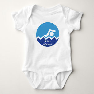 Swimming gifts, future swimmer custom baby bodysuit