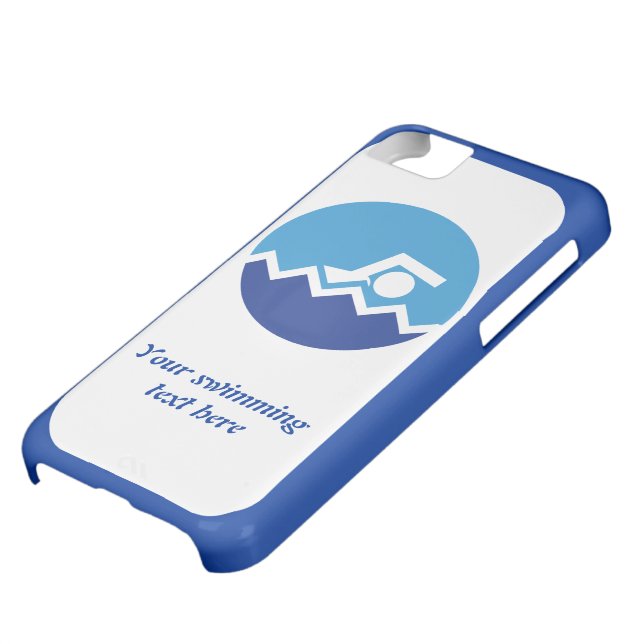Swimming gifts, swimmer on a blue circle custom Case-Mate iPhone case (Bottom)