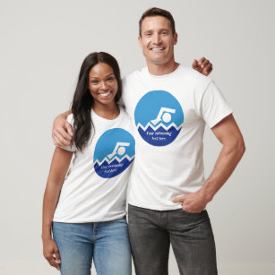 Swimming gifts, swimmer on a blue circle custom T-Shirt