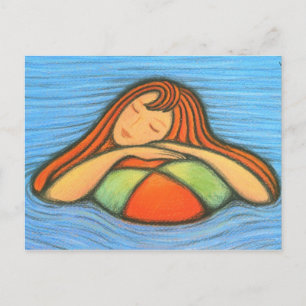 Swimming Girl Postcard
