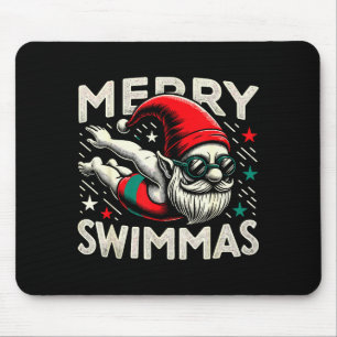 Swimming Gnome, Merry Swimmas, Swimmer Christmas Mouse Mat