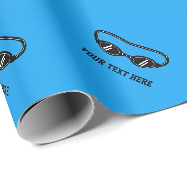 Swimming goggles pattern custom blue Christmas Wrapping Paper (Roll Corner)