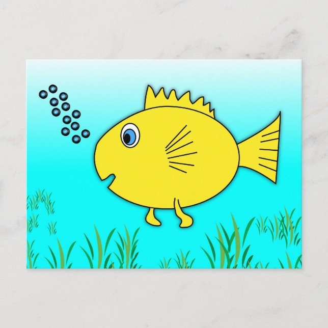 Swimming Goldfish Blowing Bubbles Postcard (Front)