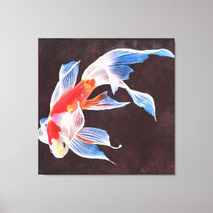 Swimming Goldfish Realistic Fine Art Canvas Print