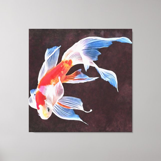 Swimming Goldfish Realistic Fine Art Canvas Print (Front)