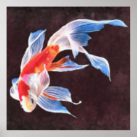 Swimming Goldfish Realistic Fine Art