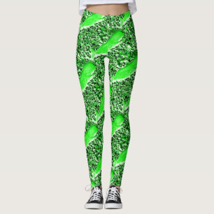 swimming green whales leggings