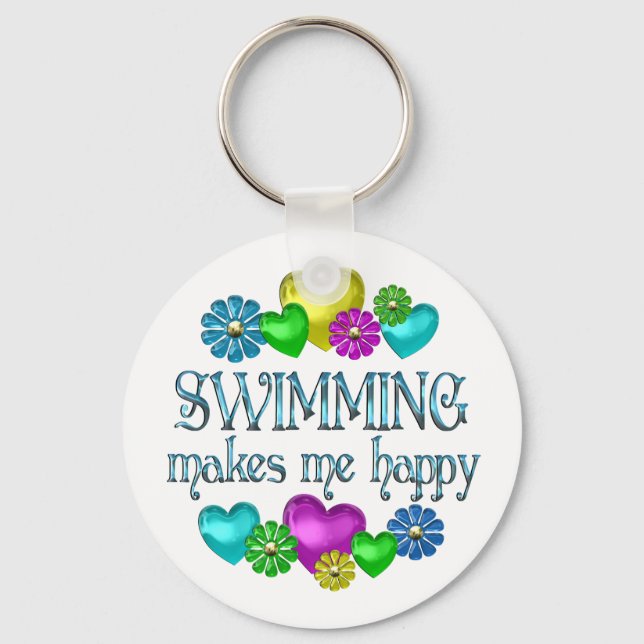 Swimming Happiness Key Ring (Front)