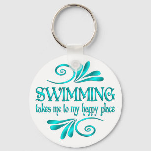 Swimming Happy Place Key Ring