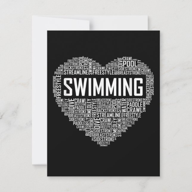 Swimming Heart Coach Swimmer Gift Swim Lover Gifts Invitation (Front)