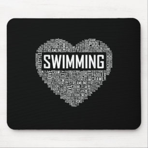 Swimming Heart Coach Swimmer Gift Swim Lover Gifts Mouse Mat
