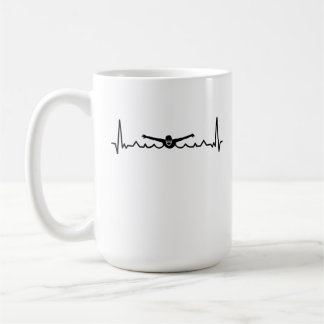 Swimming Heartbeat Gift for Swimmers Coffee Mug