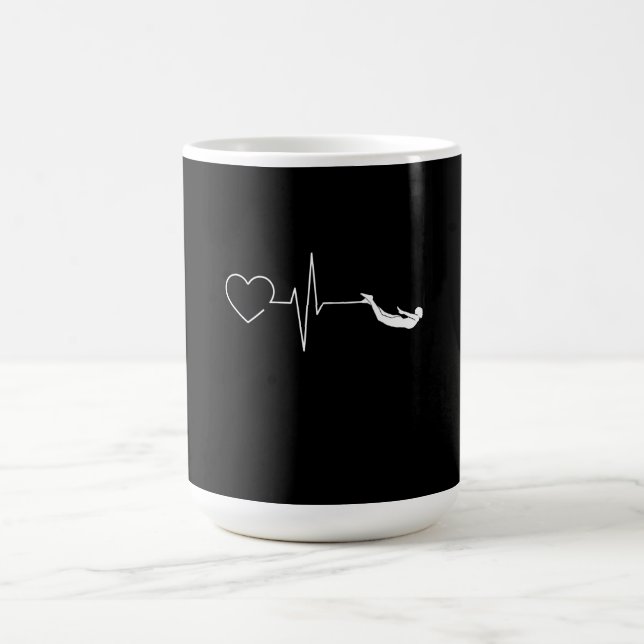 Swimming Heartbeat Gift for Swimmers Coffee Mug (Center)