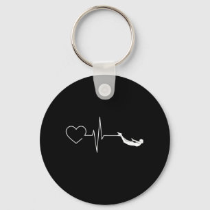 Swimming Heartbeat Gift for Swimmers Key Ring