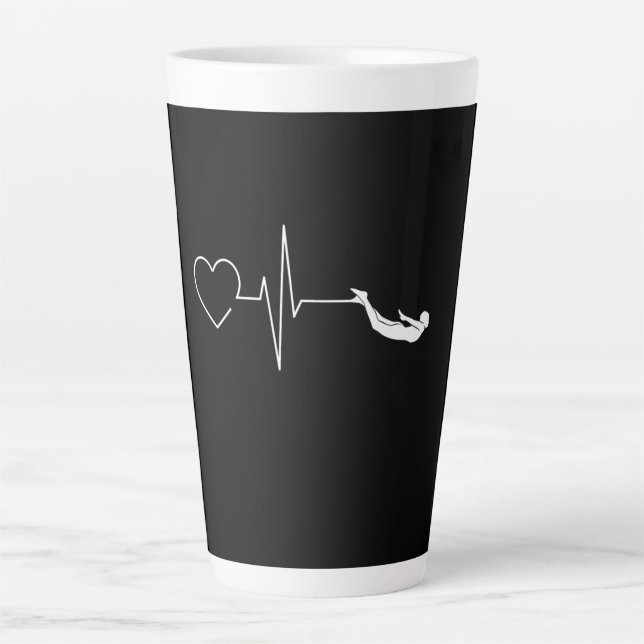 Swimming Heartbeat Gift for Swimmers Latte Mug (Front)