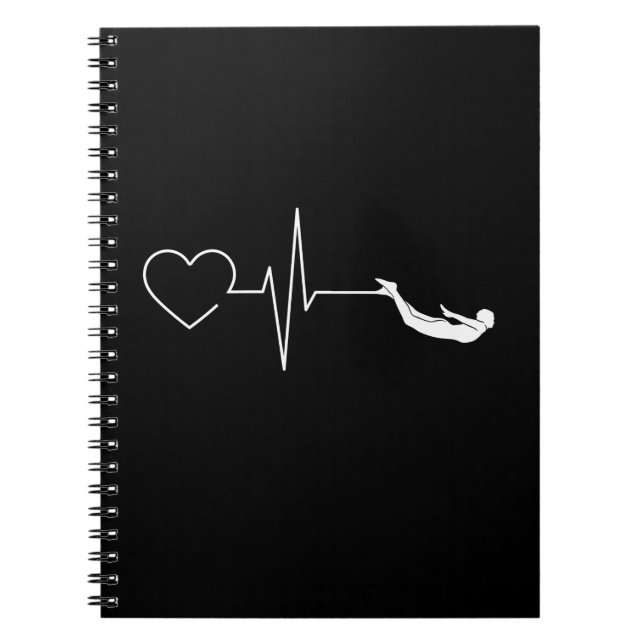 Swimming Heartbeat Gift for Swimmers Notebook (Front)