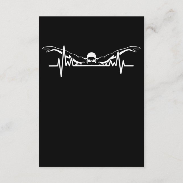 Swimming Heartbeat Swim Team Swimmer Women Girls Enclosure Card (Front)