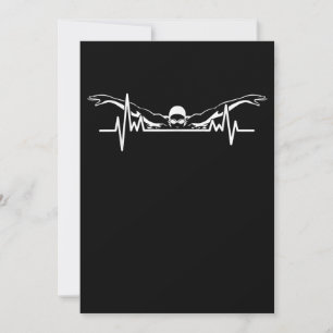 Swimming Heartbeat Swim Team Swimmer Women Girls Invitation