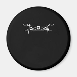 Swimming Heartbeat Swim Team Swimmer Women Girls Magnet