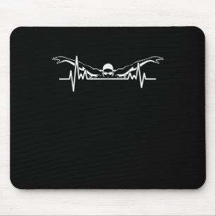 Swimming Heartbeat Swim Team Swimmer Women Girls Mouse Mat