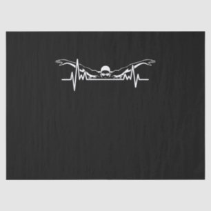 Swimming Heartbeat Swim Team  Swimmer Women Girls Tissue Paper