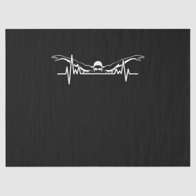 Swimming Heartbeat Swim Team  Swimmer Women Girls Tissue Paper (Front)