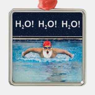 Swimming holiday gifts ceramic ornament