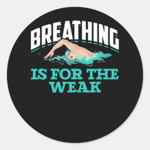 Swimming Humour Funny Swimmer Classic Round Sticker